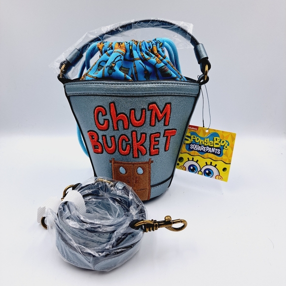 SpongeBob SquarePants Plankton Chum Bucket Crossbody Bag With Cinch Closure - Picture 1 of 10